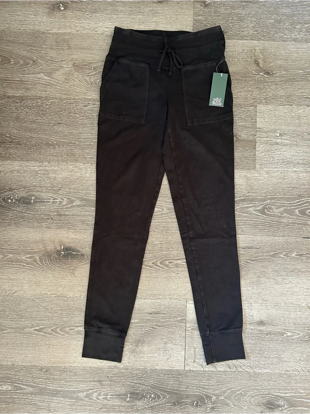 NWT XS Wild Fable Ebony Black Faded High Rise Joggers